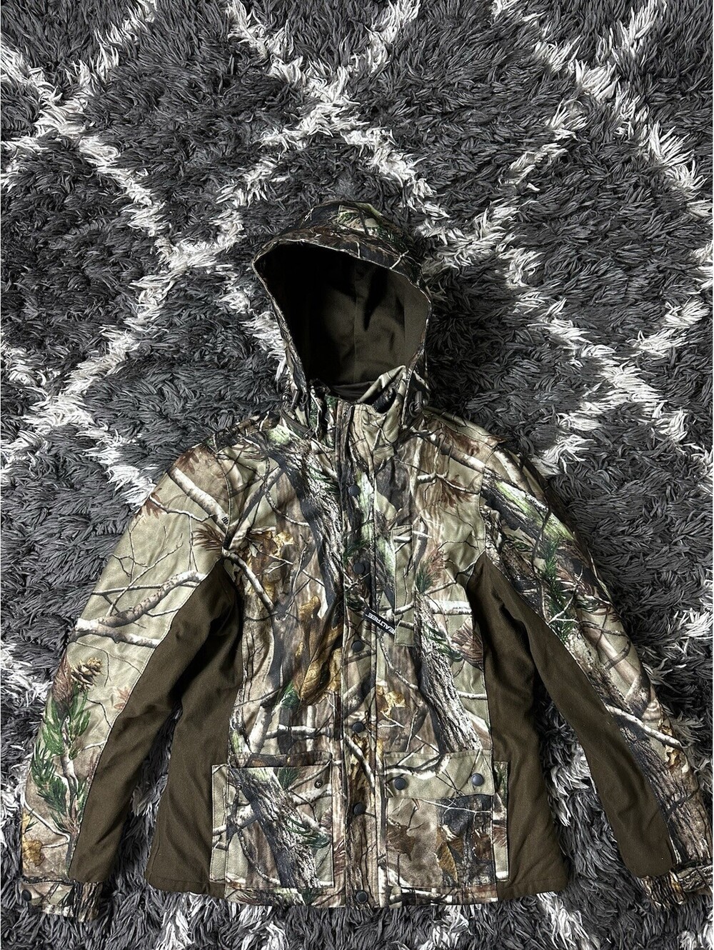 Realtree SHE Outdoor Camo Hunting Jacket Women Medium M 10-12 Hooded Zip Snap